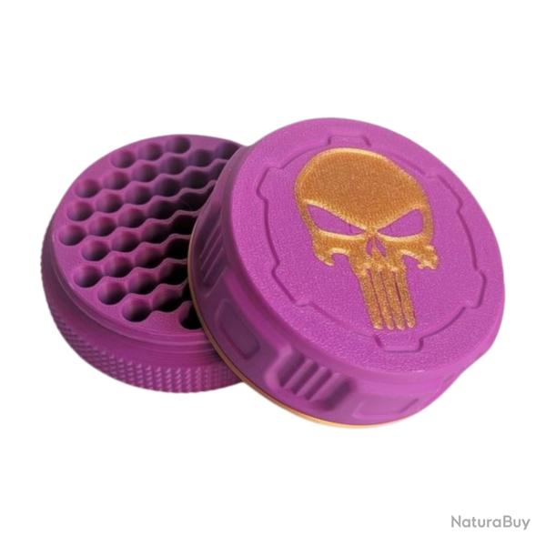 Bo�te � munitions 22LR, Fuchsia dor�e Punisher, robuste et pratique. Empilable. Vendue vide.