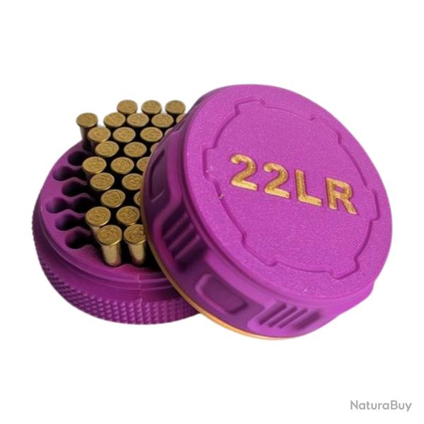 Bo�te � munitions 22LR, Fuchsia dor�e robuste design et pratique. Empilable. Vendue vide.