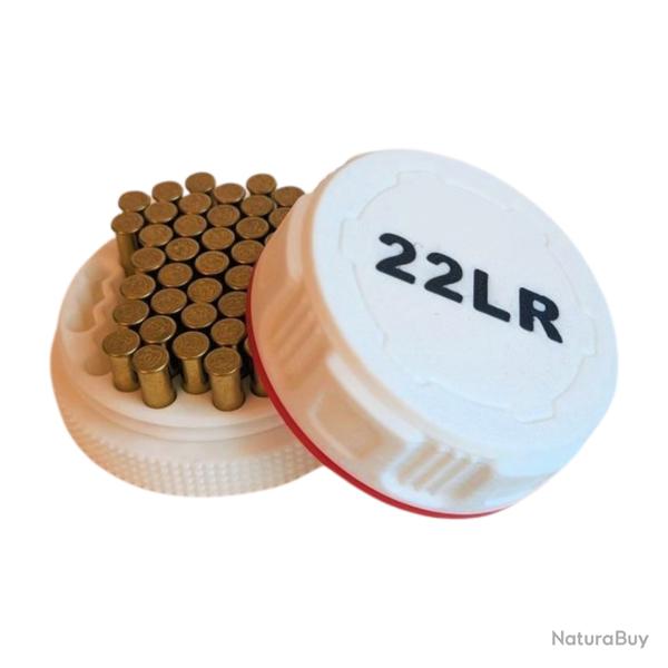 Bo�te � munitions 22LR, robuste design et pratique. Empilable. Blanche noire et rouge Vendue vide.