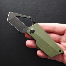 Kizer Cyber Blade, plaquette G10 Vertes, lame tanto noire en CPM-M390, r&eacute;f V2563A1 - NEUF.