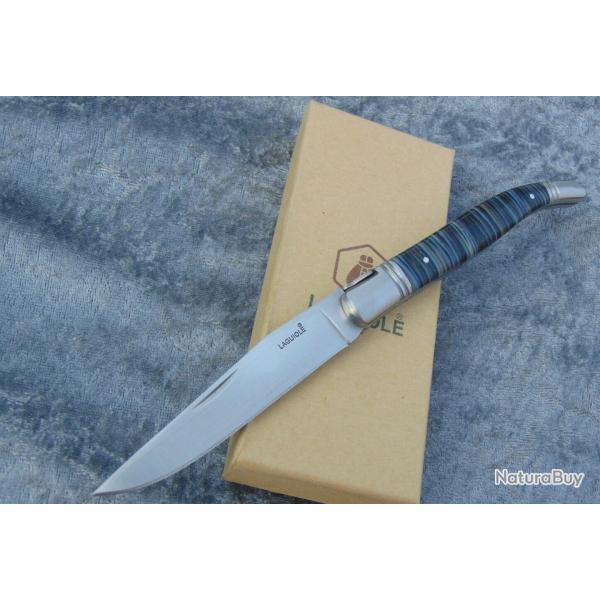 Couteau laguiole pliant - manche finition coquillage - acier inox - neuf