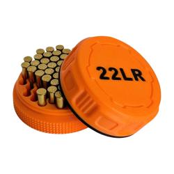 Bo&icirc;te &agrave; munitions 22LR orange et noire. Empilables, couvercle &agrave; vis. robuste pratique et design.