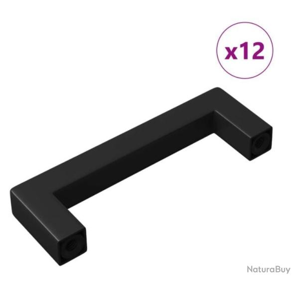 Poign�e meuble fer noir 110x12x36 mm finition mate durable lot de 12