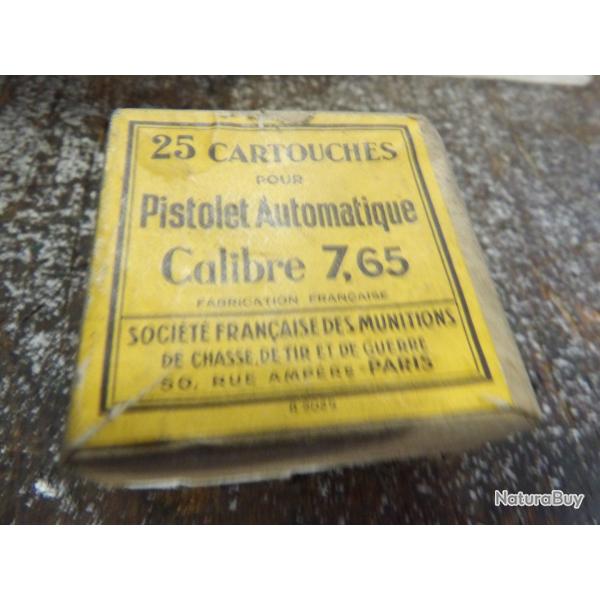 1 boite SFM jaune 7,65 perc�es 7.65 32 acp + 25 munitionsSFM neutralis�es vid�es perc�es percut�es