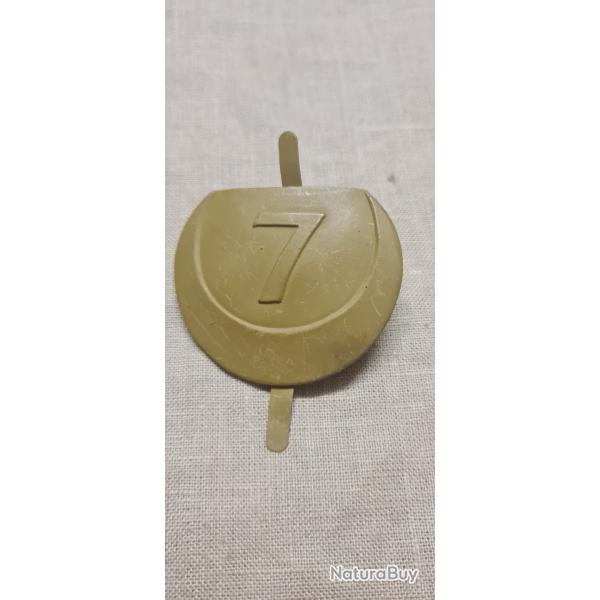 Insigne, Attribut, infanterie colonial 7 eme Rondache  De Casque Adrian (9*1*2)