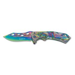 Couteau  Dragon  lame de 8.70  &laquo; RAINBOW  &raquo; couleur Arc en Ciel