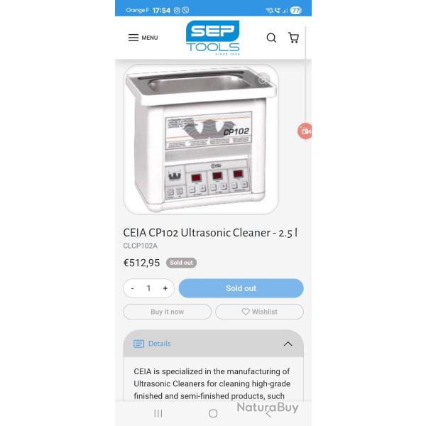 Nettoyeur ultrasons 2.5 Litres