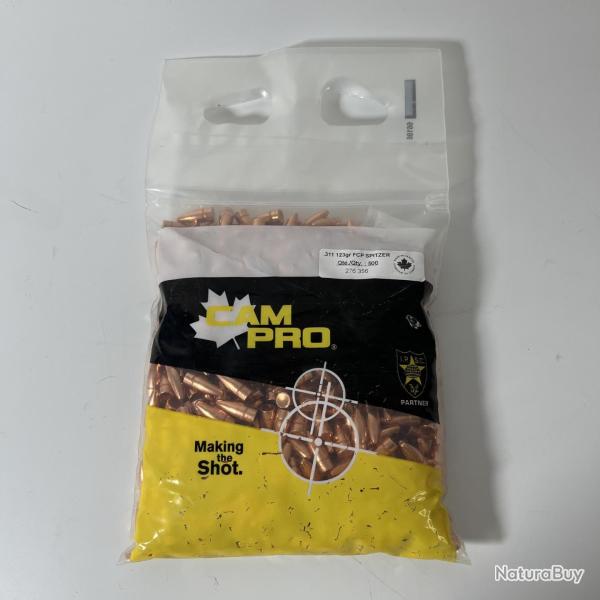 Cam Pro Ogives Plomb cuivre FCP 7,62X39 Spitzer 123gr diam�tre .311 x500