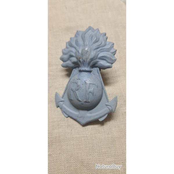 Insigne, Attribut, infanterie coloniale de marine,  Rondache  De Casque Adrian (24*24)