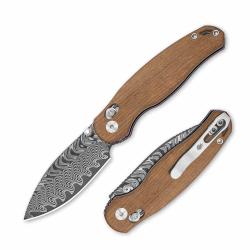 Couteau Kizer Phoca CD Lame Acier Damas Manche Bois de Mkuruti Clutch Lock KIV3781CDA3