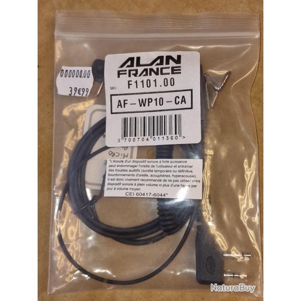 Cable micro pour casque Peltor Sportac et talkie Midland G7, G8, G9 HILMAR SUPER DESTOCK !!!