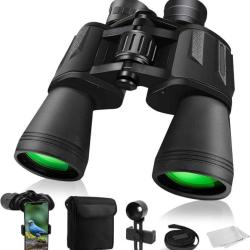 Jumelles pour Adultes 20x50 Vision Nocturne HD Prisme BAK4 et Objectif FMC &Eacute;tanches