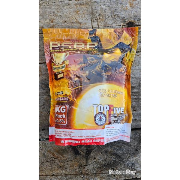 Sachet 4000 Billes PSBP (1KG BBs) Blanches 0.25g G&G