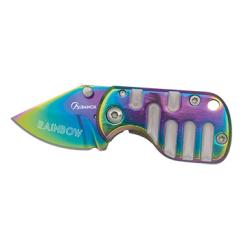 Mini Couteau lame en pointe de  3.10  &laquo; RAINBOW  &raquo; couleur Arc en Ciel