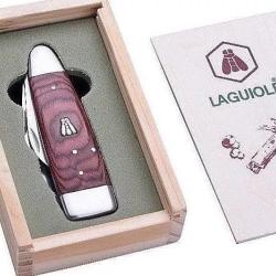 Couteau &agrave; champignons Laguiole - 5 fonctions - crosse & Tire-bouchon - Coffret Bois