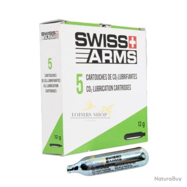 Bo�te 5 cartouches CO2 d'entretien lubrifiantes 12g Swiss Arms (marque suisse)