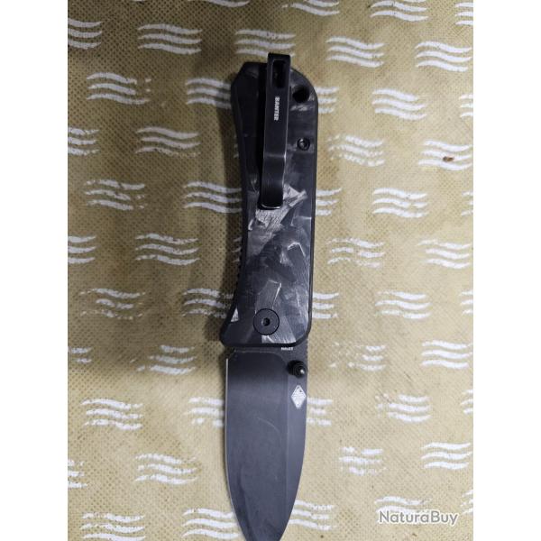 Couteau WE Knife Banter 2004H Marble Carbonfiber couteau de poche, Ben Petersen design