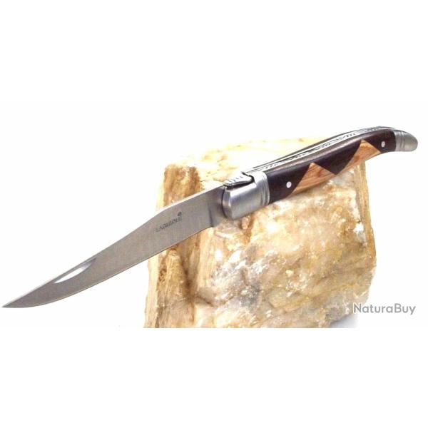 Couteau Laguiole Ponson - Manche Bois Bicolore - Lame Inox 8.5cm - Finition Luxe