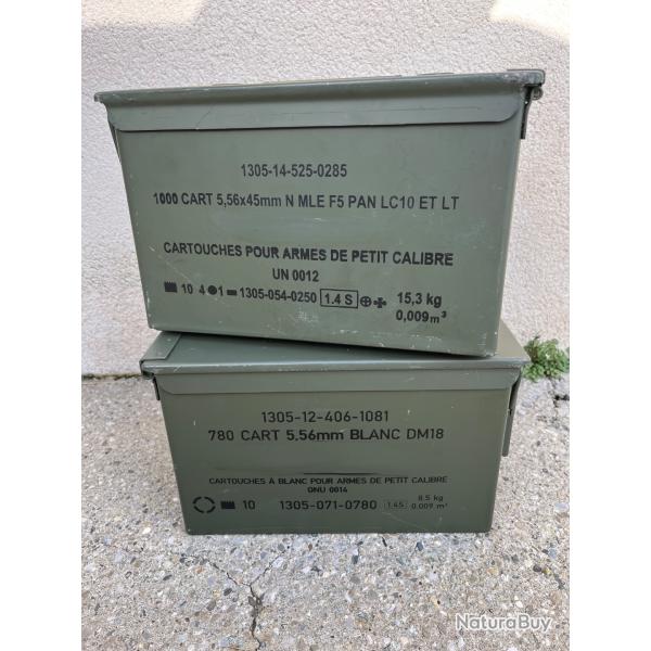 Lot de 2 caisses � munitions vides