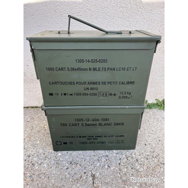 Lot de 2 caisses � munitions vides kaki