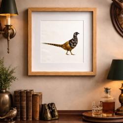 Cadre faisan en plume naturelle