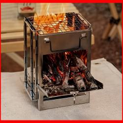 Po&ecirc;le &agrave; bois portable + sac offert - Acier Inoxydable (Port gratuit)