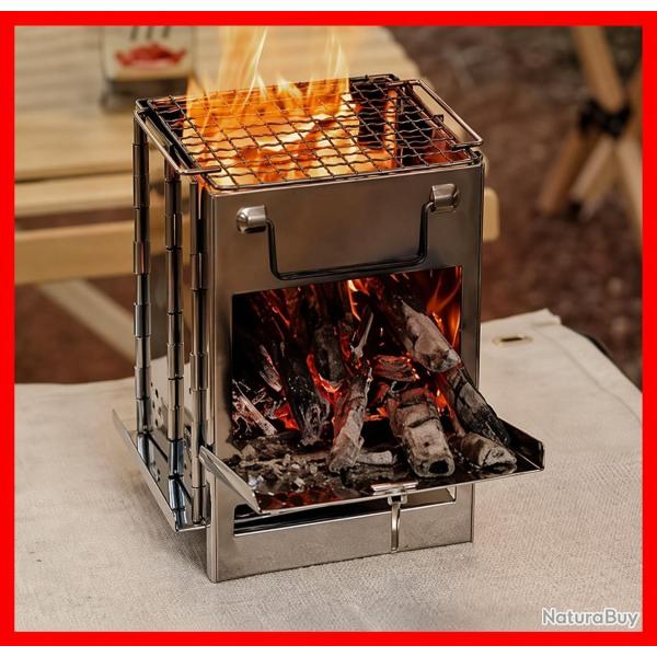 Po�le � bois portable + sac offert - Acier Inoxydable (Port gratuit)