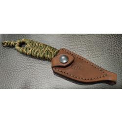 &Eacute;tui en cuir port autour cou, pour couteau ESEE IZULA, Fabrication Artisanale