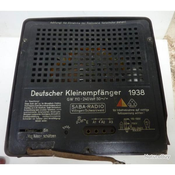 Deutscher kleinempfanger 1938 Poste radio ww2