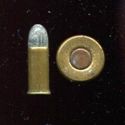 7 mm B&auml;r - RARE cartouche Pistolet B&auml;r &agrave; 4 coups barillet plat - balle plomb - &eacute;tui laiton de 16 mm