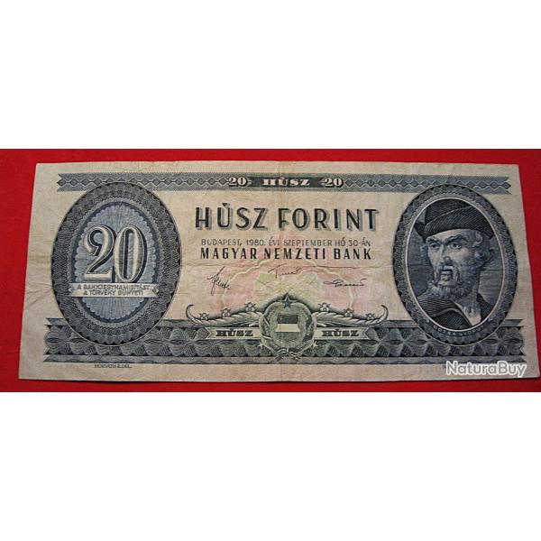 Hongrie, billet de 20 forint 1980 ttb