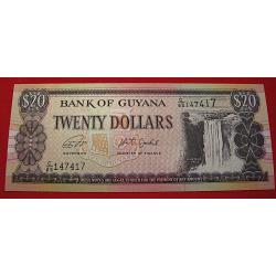 guyane,  billet de 20 dollars  ttb