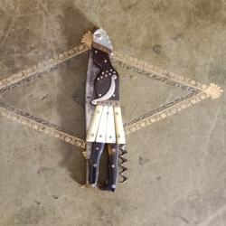 Rarissime couteau Ancien Segonde Moiti&eacute; Du 19 Eme Nacre Ivoire &Eacute;caille Argent.Ch.pierre troyes ?