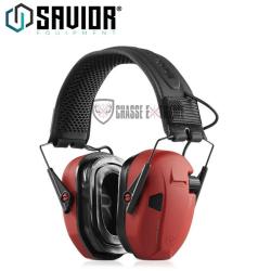 Casque SAVIOR Antibruit Electroniques Rouge