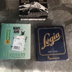 3 boites de 10 cartouches legia,maryarm,star  plomb de 4,6,7,   40g,mini magnum  bourre jupe