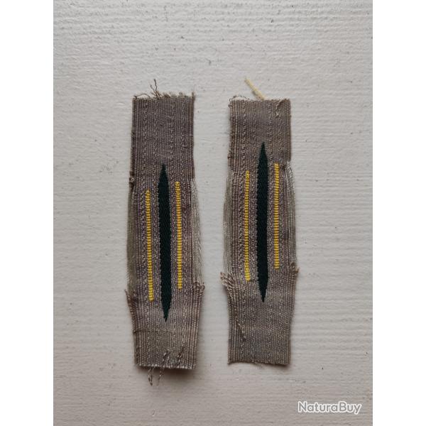 PAIRE DE PATTES DE COL LISER� JAUNE TYPE BEVO