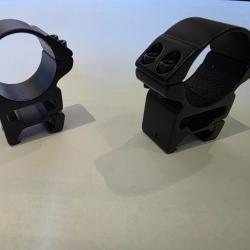 Collier sde montage hauts HAWKE Match 30mm pour lunette de tir