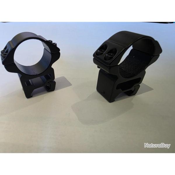Collier sde montage hauts HAWKE Match 30mm pour lunette de tir
