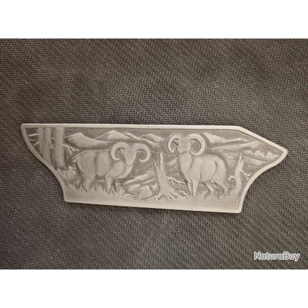 PLAQUETTE GAUCHE - BLASER R8 GRAVURE MOUFLON