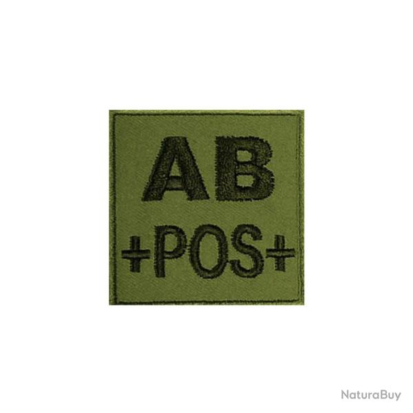 Patch Groupe Sanguin Brod� ABPOS Vert Olive
