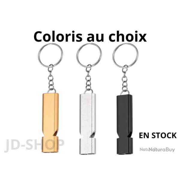 Sifflet de signalisation m�tal double tube - Haute puissance - Chasse/Battue/Survie coloris au choix