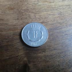 monnaie jean grand duc luxembourg   1 F 1973