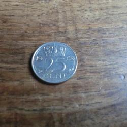 monnaie nederland 25 ct  1969