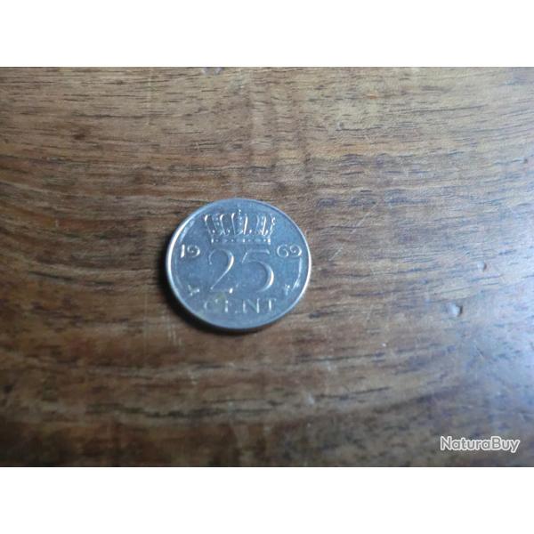 monnaie nederland 25 ct  1969