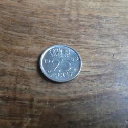 monnaie nederland 25 ct  1980