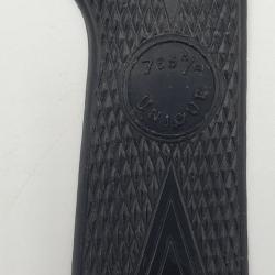 Plaquette mati&egrave;re plastique (droite) : Pistolet UNIQUE RR51 - 7,65 mm.