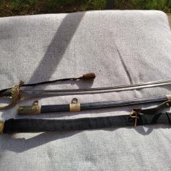 Sabre d'Officier de Marine Second Empire. Plus ceinture et dragonne
