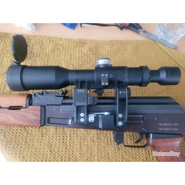 Tr�s rare lunette POSP 3-9�42 r�ticule lumineux rouge pour Zastava 76 ou autres