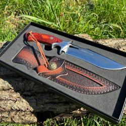 COUTEAU ROBUSTE DOUBLE GRIP 26CM ETUI CUIR