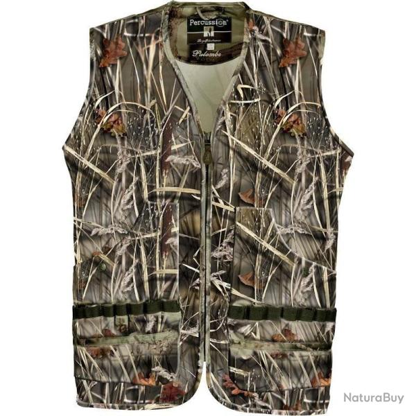 DESTOCKAGE !! GILET DE CHASSE PERCUSSION PALOMBE GHOST CAMO WET XL